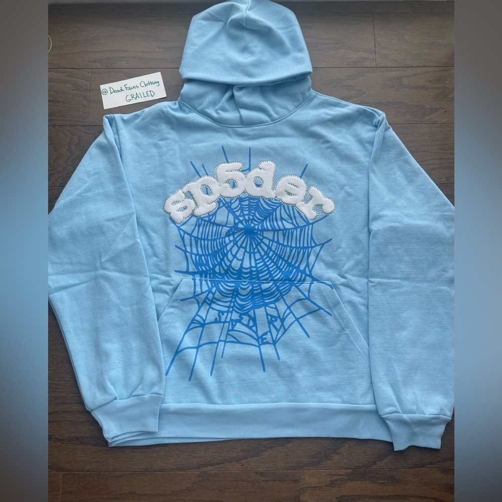 Sp5der hoodie Blue brand new